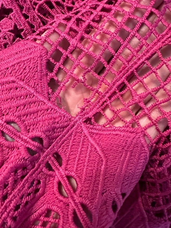 FARM Rio Pink Alucina Luz Guipire Crop Top M - Picture 10 of 11